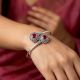 Handmade Silver Jewelry Ruby Oxidised Kada